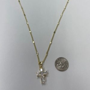 14 gold plated chain with cross charm